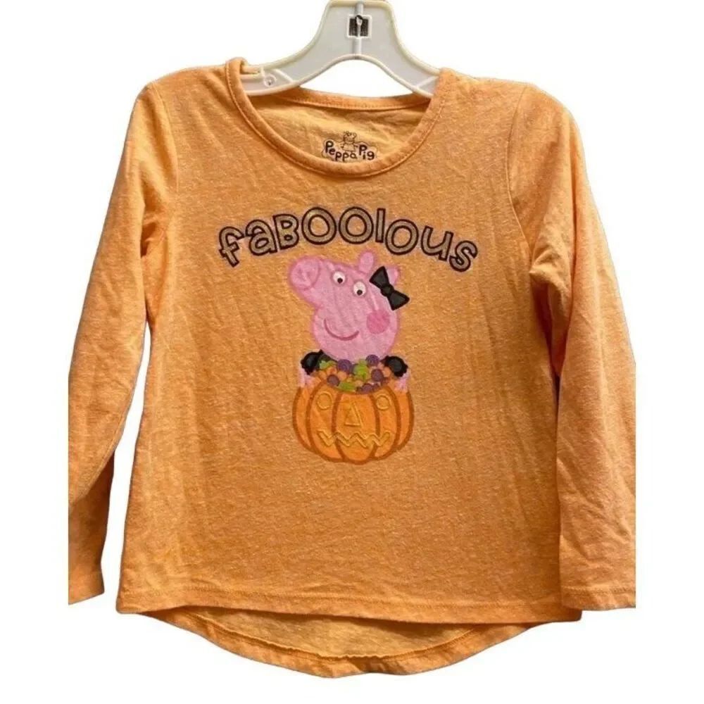 Peppa Pig faboolous Halloween, pumpkin T-shirt, orange size 4 T